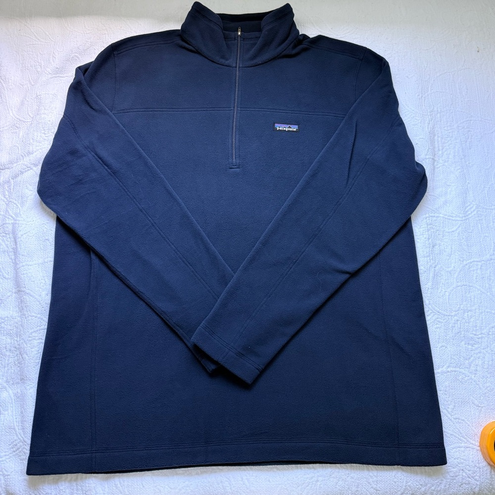 Patagonia Navy 1/4 Zip Fleece Pullover Dark Blue Lightweight Sweater Outdoor XL